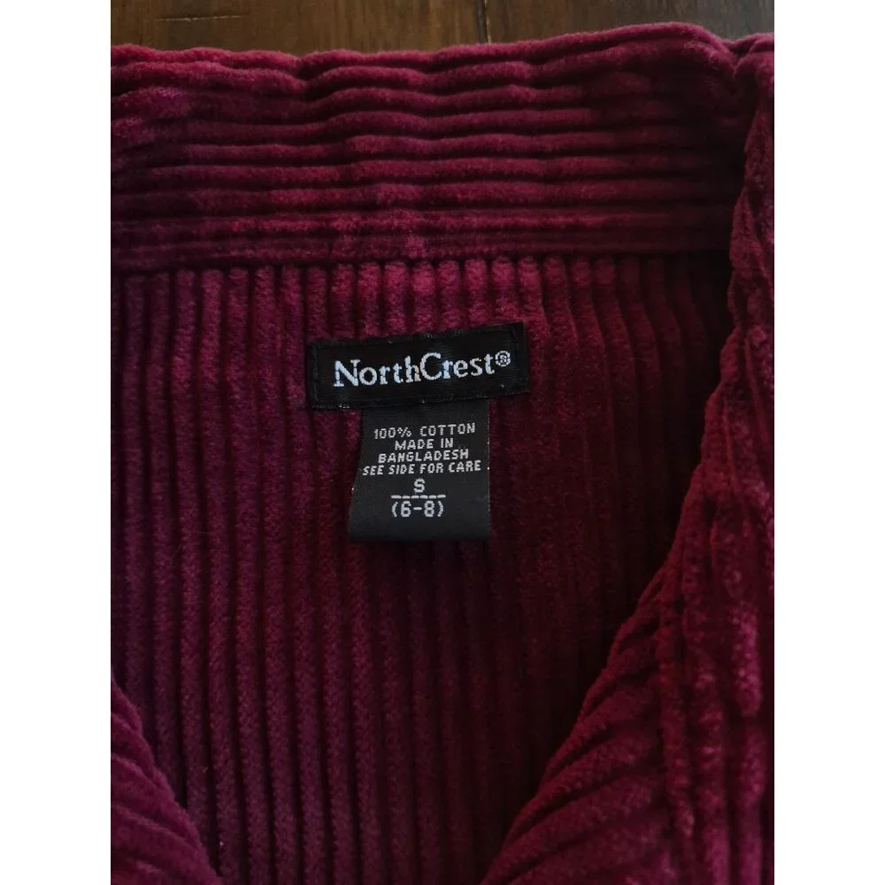 Northcrest Burgundy Corduroy Jacket S - Picture 3 of 3